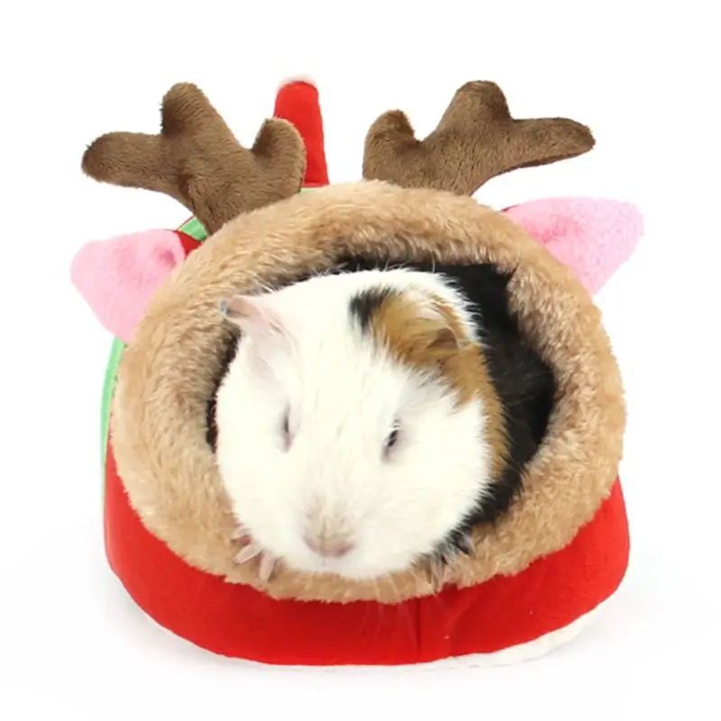 Warm Hamster Winter Nest Bed Small Pet Animals Cube Soft Short Plush Cage House