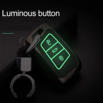 

Zinc alloy+Luminous Car Remote Key Case Cover For Skoda Octavia 2 A5 Superb A7 Kodiaq Yeti Rapid Karoq For SEAT Ateca Leon Ibiza