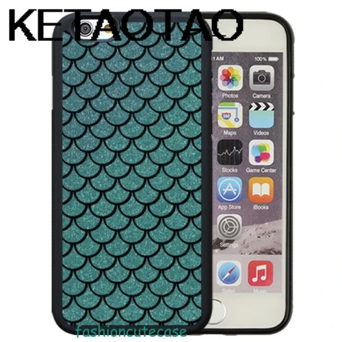 Серый KETAOTAO Русалка чешуя силуэт чехол для телефона s для iPhone 4S 5C 5S 6S 7 8 SE X Plus XR XS Max Чехол Мягкий ТПУ резиновый силиконовый - Цвет: Серый