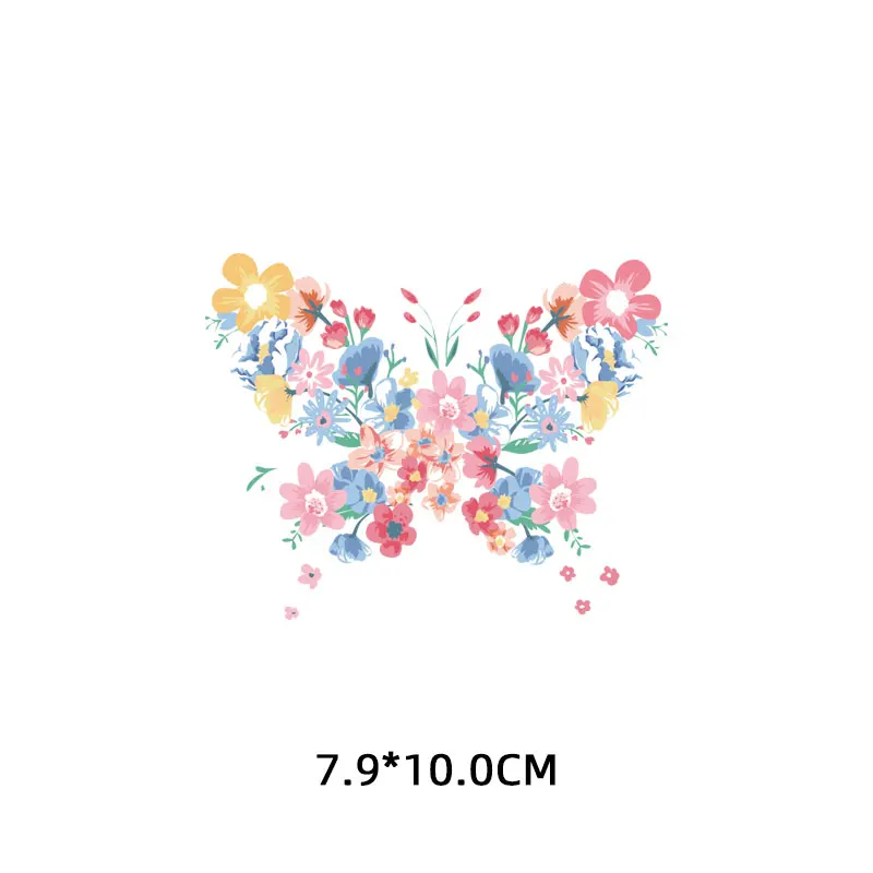 Flower Patch Iron-on Transfers for Clothing Thermoadhesive Patches Daisy Stickers Diy Flex Fusible Transfer Appliques Stripes