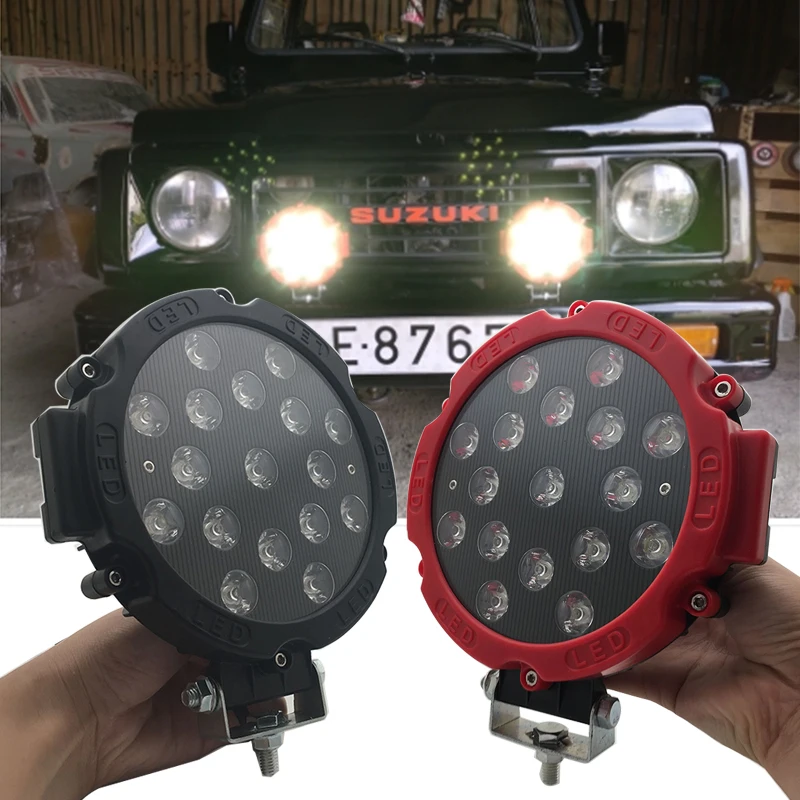 2Pcs7 дюймовый 51 Вт Автомобильный Круглый светодиодный рабочий свет 12 В