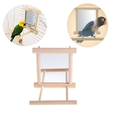Домашнее животное птица деревянное зеркало играть игрушка с окуня для попугая буддий длиннохвостый попугай Австралийский попугай Конура Finch Lovebird