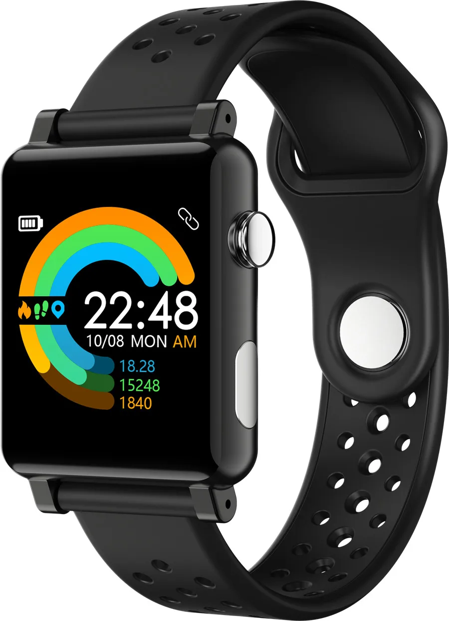 all black B71 ECG+ PPG Heart Rate Monitor Smart Watch Blood Pressure Sleep Monitor Sports Pedometer Call SMS Reminder Clock Watch - Цвет: all black