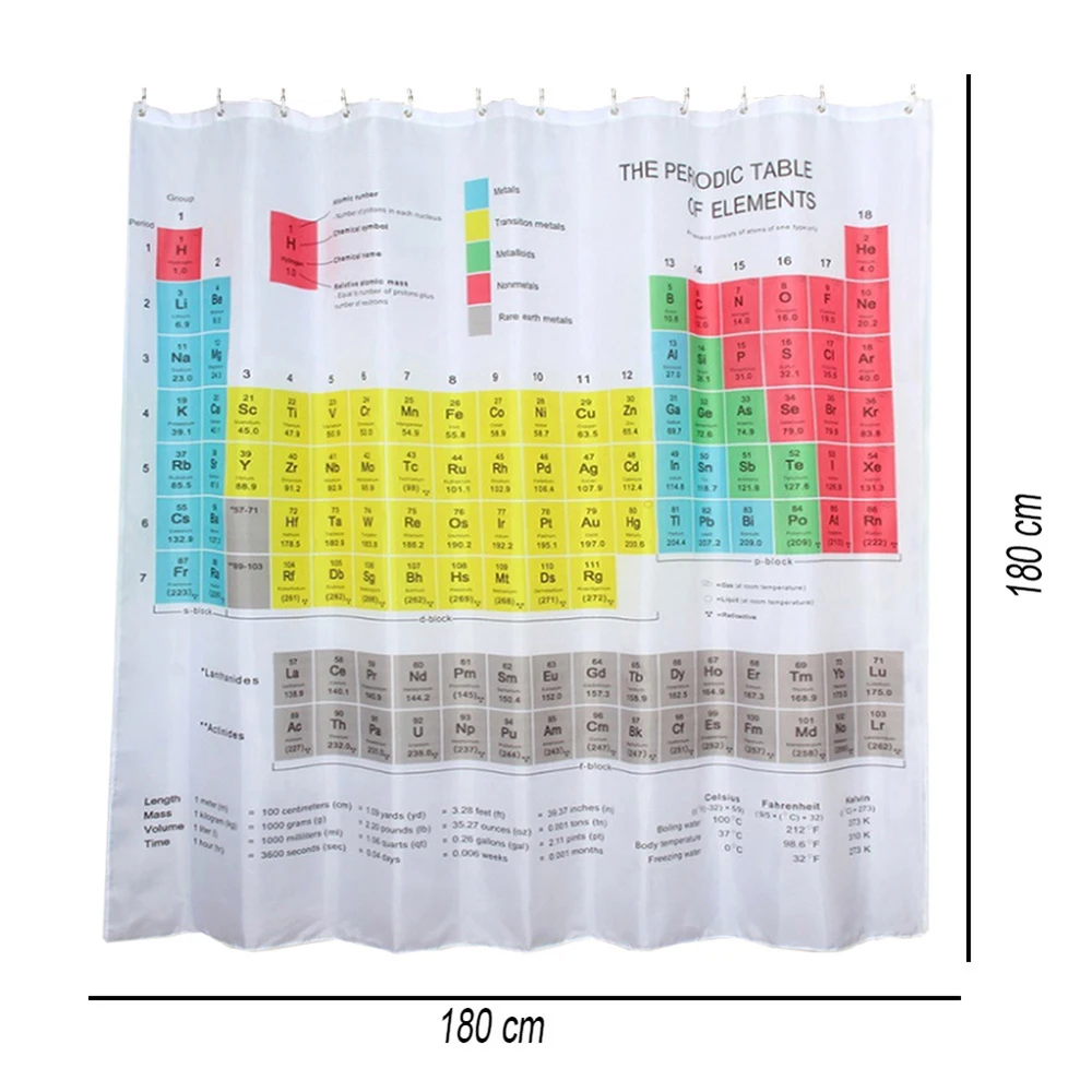 

Periodic Table of Elements Digital Printing Hotel Shower Curtains Home Decor new