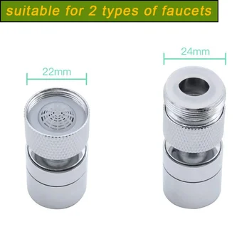 

360° Swivel Tap Aerator Water Saving Faucet Brass Adjustable 2 Modes Kitchen Bathroom Faucet Bubbler Filter With Nozzle Adapter