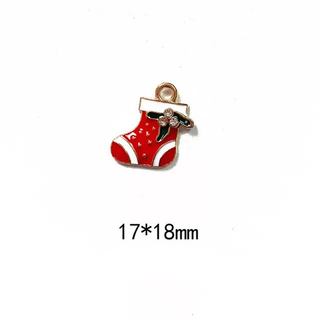Christmas Mini Dripping Oil Enamel Charms Pendant for Jewelry Making Bracelets Earrings Pendant DIY Accessories