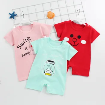 

summer Cartoon print Baby Rompers 2020 New Toddler's Short Sleeve Cotton Newborn Boys Girls Jumpsuit&clothing