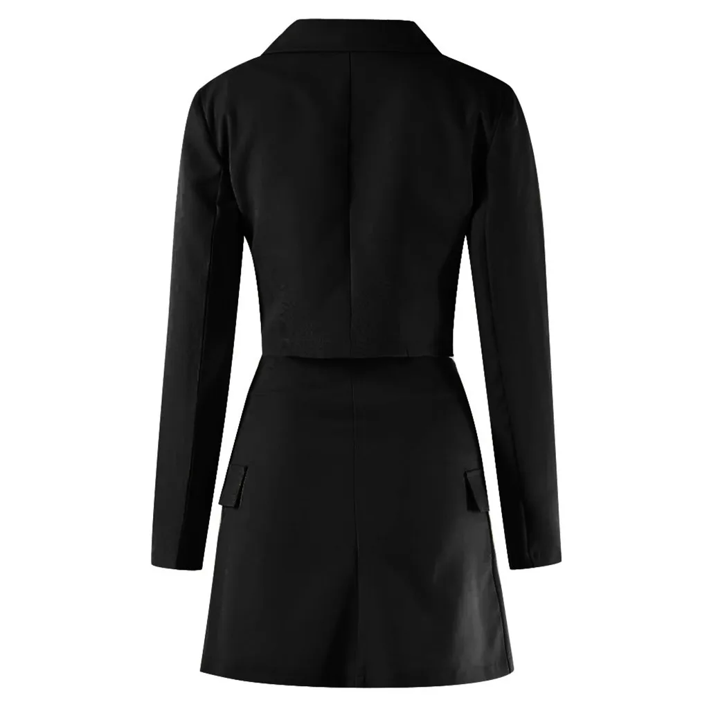 Женские костюмы костюм из двух частей короткая куртка+ посылка HipSlim Fit Пальто с высокой талией юбка Новинка