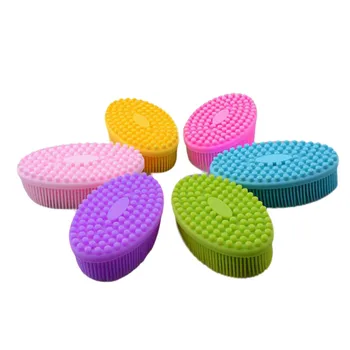 

New silicone brush bath shampoo cleansing brush gentle scrub removes skin keratin massage small pieces can improve cellulite T5