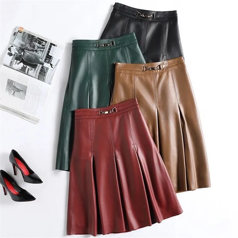 

Женская трикотажная Юбка-миди с принтом, элегантная плиссированная юбка А-силуэта с высокой талией, весна-осень-зима 2021