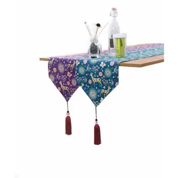 

Christmas Table Runner Purple Elk Home Rectangle Table Runners Camino De Mesa Family Party Christmas Decoration Tafelloper