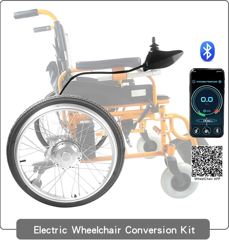 Perfect okfeet Electric Wheelchair Conversion Kit No Battery  24V 250W 6km/h Double motors Wheelchair Modification 1