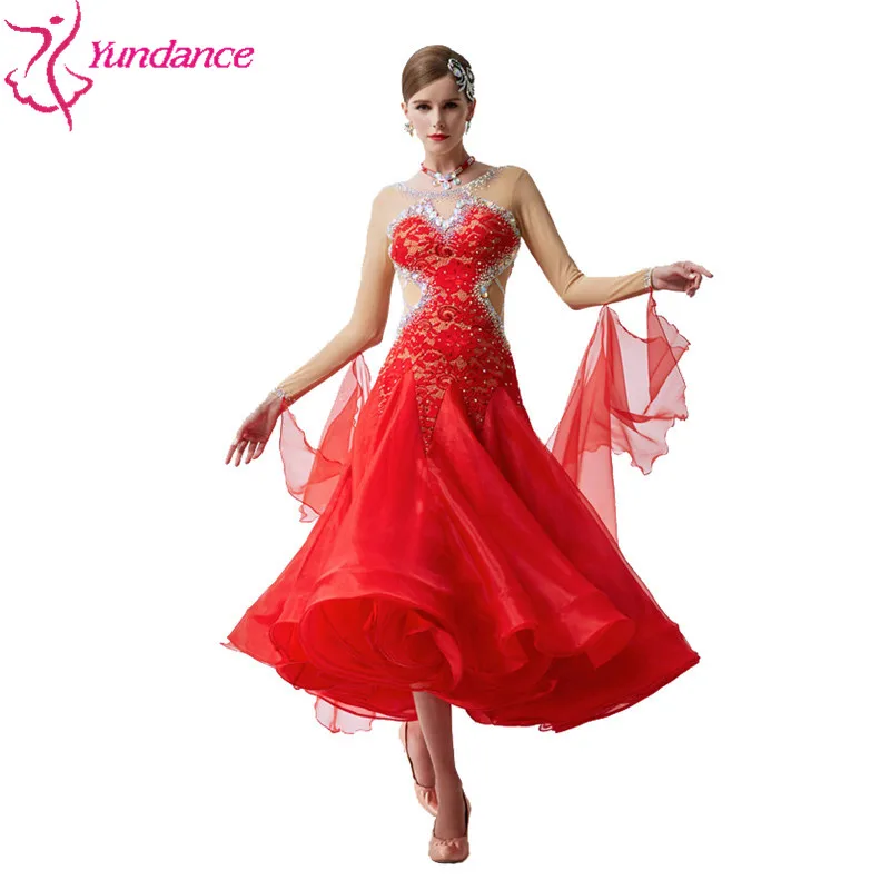 

B-19317 New Women Modern Dance Rhinestone Color Diversity Dress Ballroom National Standard Waltz Dancing Competition Performance