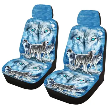 

KBKMCY Car Seat Cover Fit for Most Cars Wolf Design Auto Cover Summer Cool Car Seat Protector For Renault Duster Lada