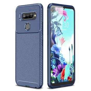 

50pcs/lot For LG Q70 Flexible Carbon Fiber Shockproof Rugged Case For LG Q70