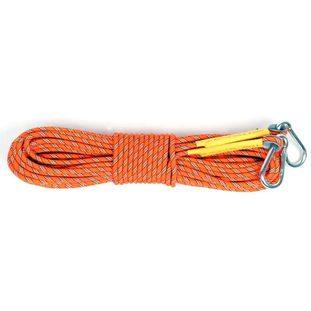 8MM Thickness 10M Outdoor Climbing Rope Safety Escape Rope With Carabiner Survival Equipment For Mountaineering Rock Climbing - Цвет: 10m