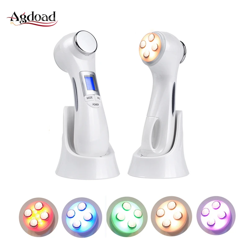 

6 in 1 LED Photon Radio Frequency EMS Vibration Face Lifting Device Anti Aging Reduce Wrinkle Beauty Face Acne Treatment Massage