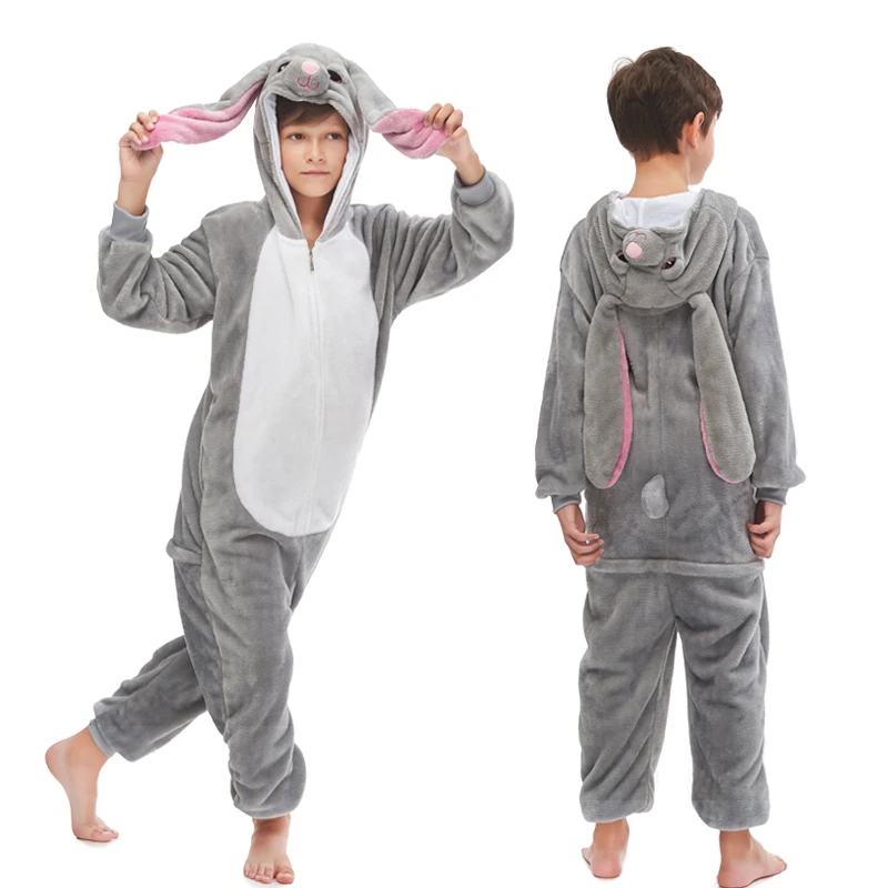 Детские пижамы в виде животных Kigurumi, комплекты зимней одежды для сна для мальчиков и девочек, пижамы с единорогом, пижамы с единорогом, радужной звездой, единорогом