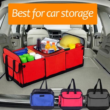 

Universal Car Storage Organizer Trunk Collapsible Toys Food Storage Truck Cargo Container Bags Box Black Car Stowing Tidying New