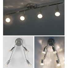 GU10 с регулируемым углом наклона вращающийся Светодиодный точечный светильник s витрина Гостиная светодиодный шкаф потолочный светильник без включают лампы 1/2/3/4 головки