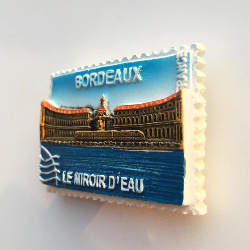Франция Bordeaux удар пятно воды зеркало квадратный туристический сувенир магнит на холодильник