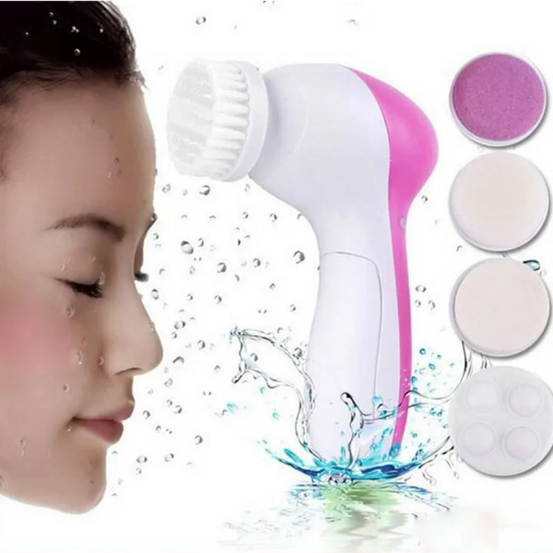 Multifunction 5 in 1 Electric Facial Cleansing Brush Wash Face Cleaning Machine Skin Pore Cleaner Body Cleansing Massager 30#
