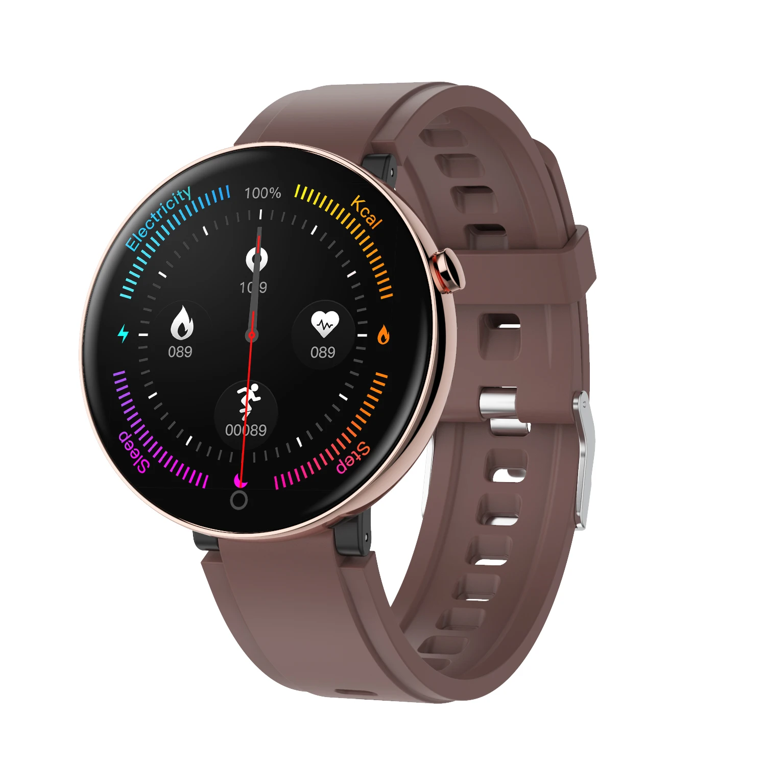 DT18 Смарт-часы модные спортивные с сенсорным экраном IP67 Smartwatch монитор сна фитнес-трекер напоминание о сообщениях браслет для мужчин и женщин - Цвет: Brown