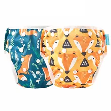 

Happy Flute 2pc Baby Summer Reusable Adjustable Cloth Diapers Pool Pant Swimming Diaper Cover Washable Baby Nappy