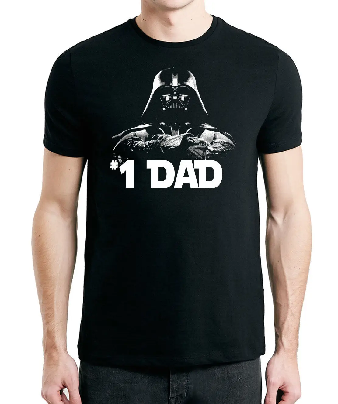 Футболка на день отцов #1 папа Дарт Вейдер Звездные войны Мужская черная рубашка