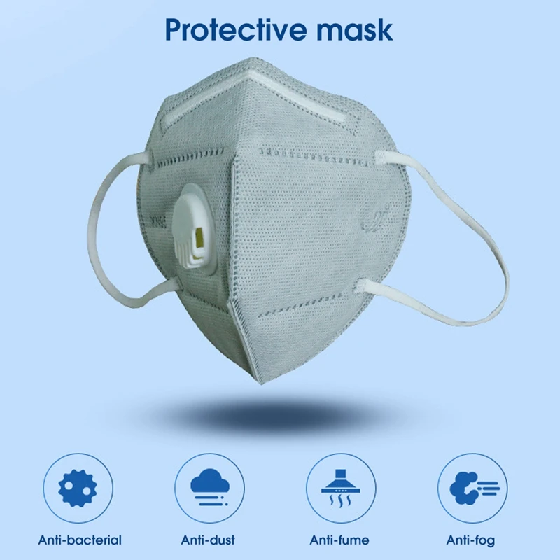 

KN95 Face Mask With Breathing Valve Anti Dust Pollution Safety Masks Protective 95% Filtration For Dust Particulate Pollution
