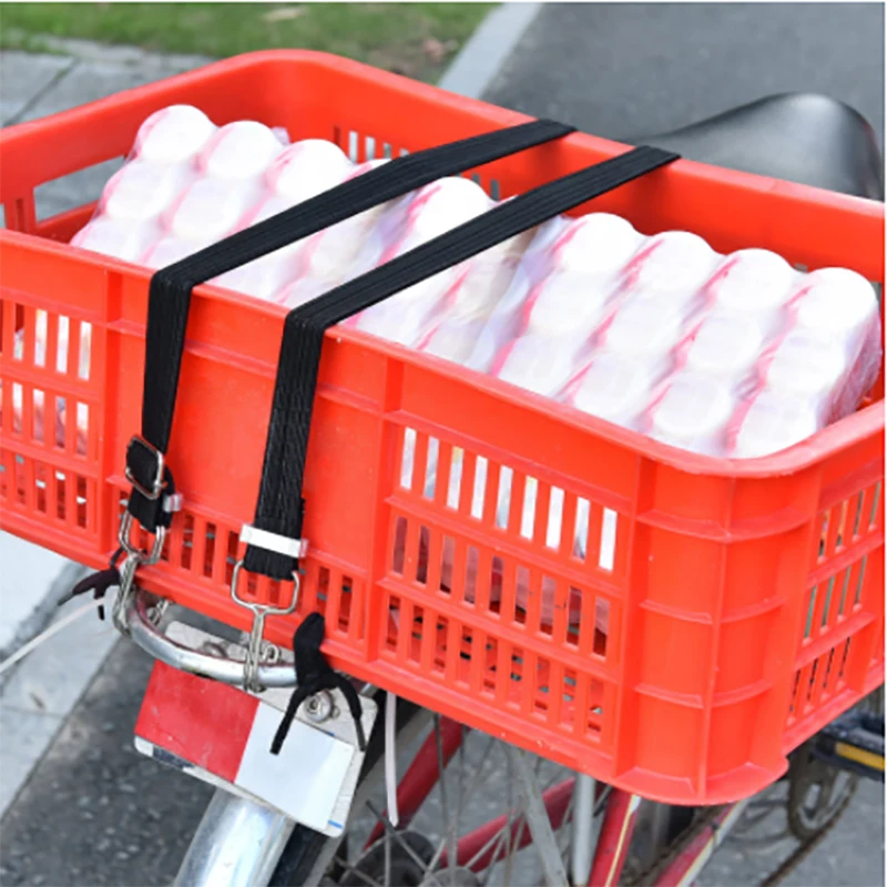 Cargo Straps 2M Bicycle Luggage Rope Mountain Bike Elastic Straps Cord Hooks Strong Elasticity Convenient To Carry Outdoor Tensioning Belts cargo straps luggage strap cargo tie down strap tie down straps lashing strap elastic belt bungee straps elastic binding rope trunk elastic belt bungee cord hooks
