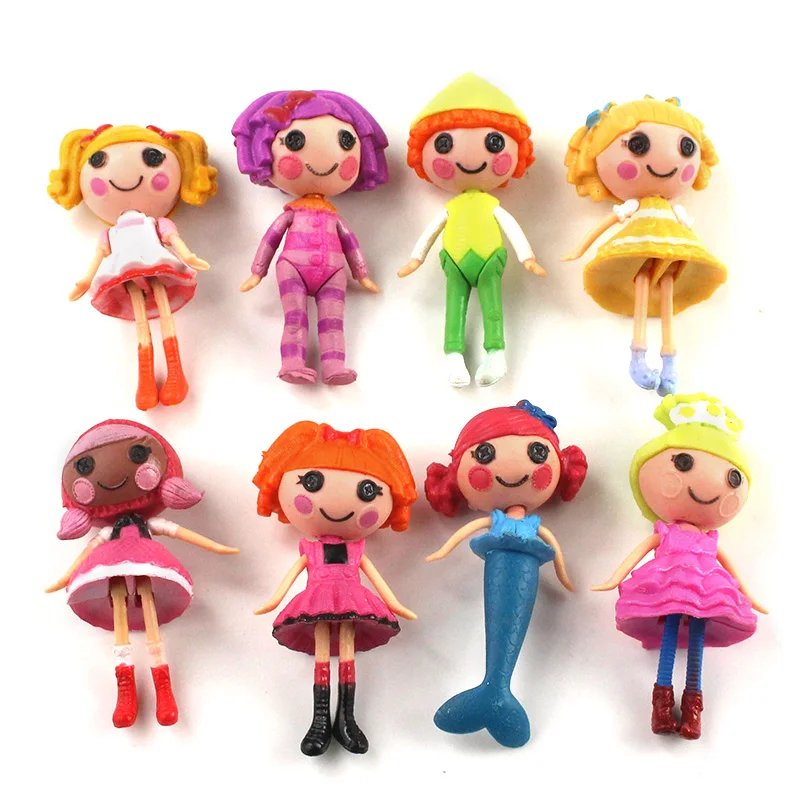 8 шт./компл. 7 5-9 см Mini Lalaloopsy ПВХ Фигурки Модель игрушки куклы объемная пуговица