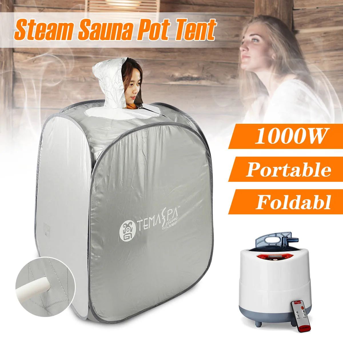  Indoor 2L 220V 60Hz 1000W Foldable Portable Steam Sauna Room Tent Loss Weight Slimming Skin Spa AU 