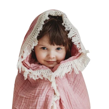 

Newborn Kid Baby Boy Girl Solid Bathrobe Sleeveless Shower Products Unisex Casual Cotton Bathrobe