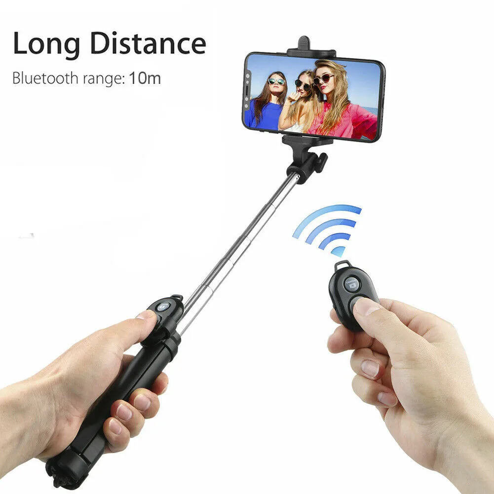 

Wireless Selfie Stick Extendable with Bluetooth Remote Tripod Mount Phonr Holder For Youtube Vlog iPhone Huwwei Xiaomi Samsung