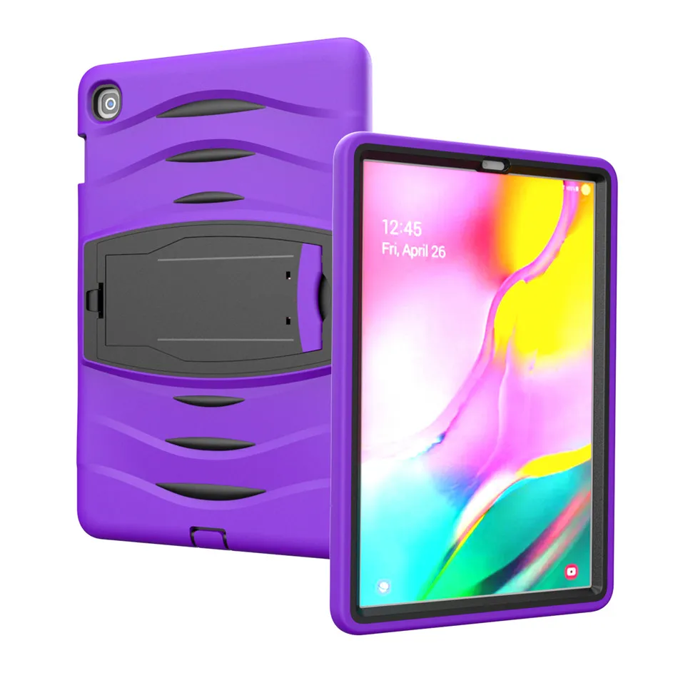 Фиолетовый Чехол для Samsung Galaxy Tab S5e 10,5 SM-T720 T725 Чехлы для планшетов противоударный Heavy Duty кремния PC подставка Стенд кожаный чехол Funda+ gfit - Цвет: Фиолетовый