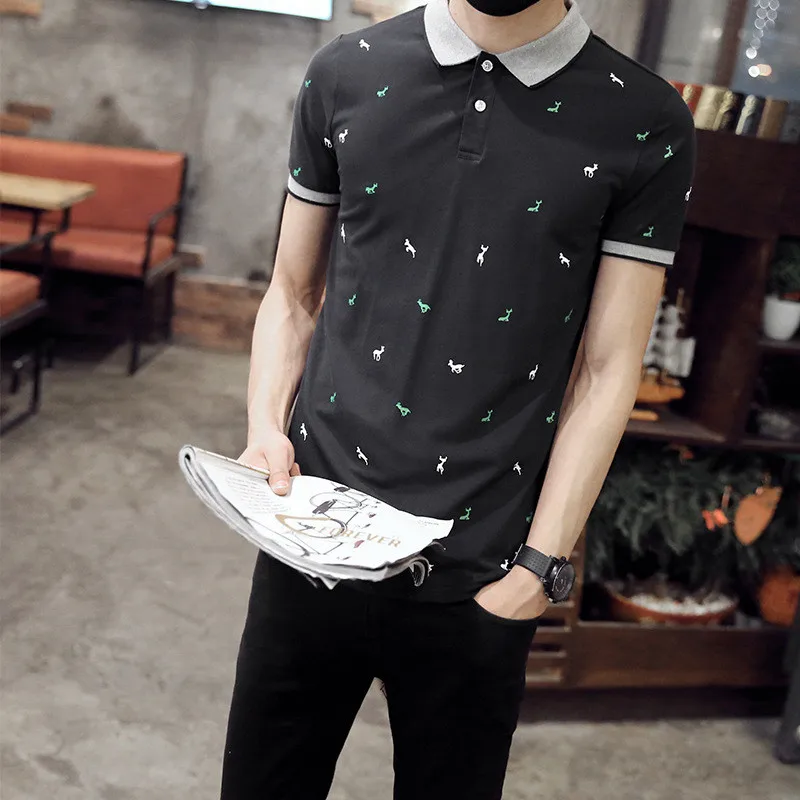 

Summer new simple wild letter printing T-shirt men's Korean version of the loose half-sleeved shirt