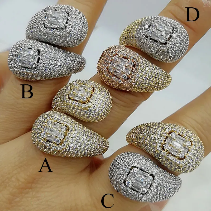 GODKI Роскошные штабелируемые обручальные кольца с двойной головкой для женщин, Свадебные обручальные ювелирные изделия с кубическим цирконием, CZ Аксессуары, кольца