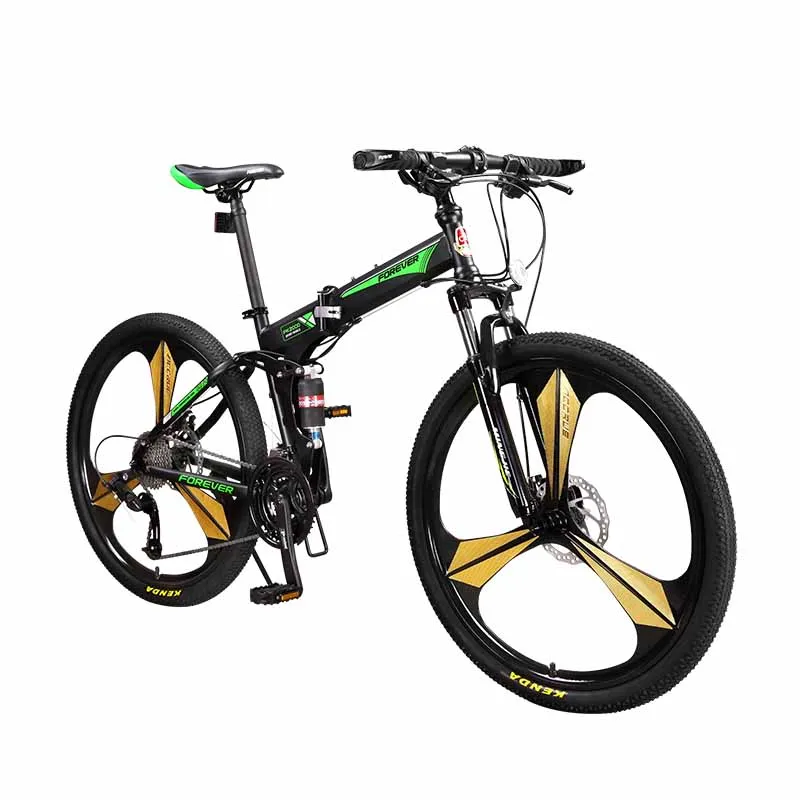 26 Inches Mountain Bike Bicycle Folding Adult Male 27 Speed Off-road Double Shock Absorption Soft Tail