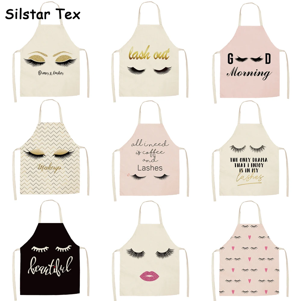 Silstar Tex красивые ресницы фартуки для женщин чистый Льняной Фартук домашняя кухня