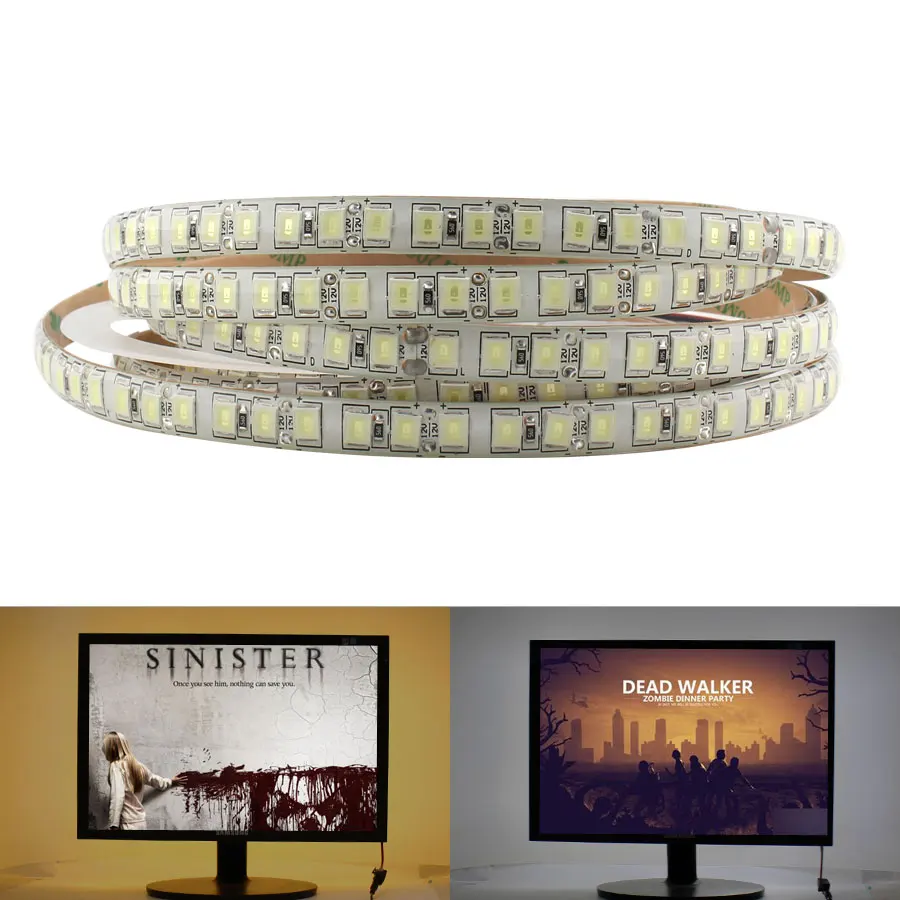 Striscia Led 5054 Dc 12V 24 V Impermeabile Bianco Caldo Pc 5M 120Led/M Flessibile Led Light Strip Light 12 24 V Volt Diode Ledstripes