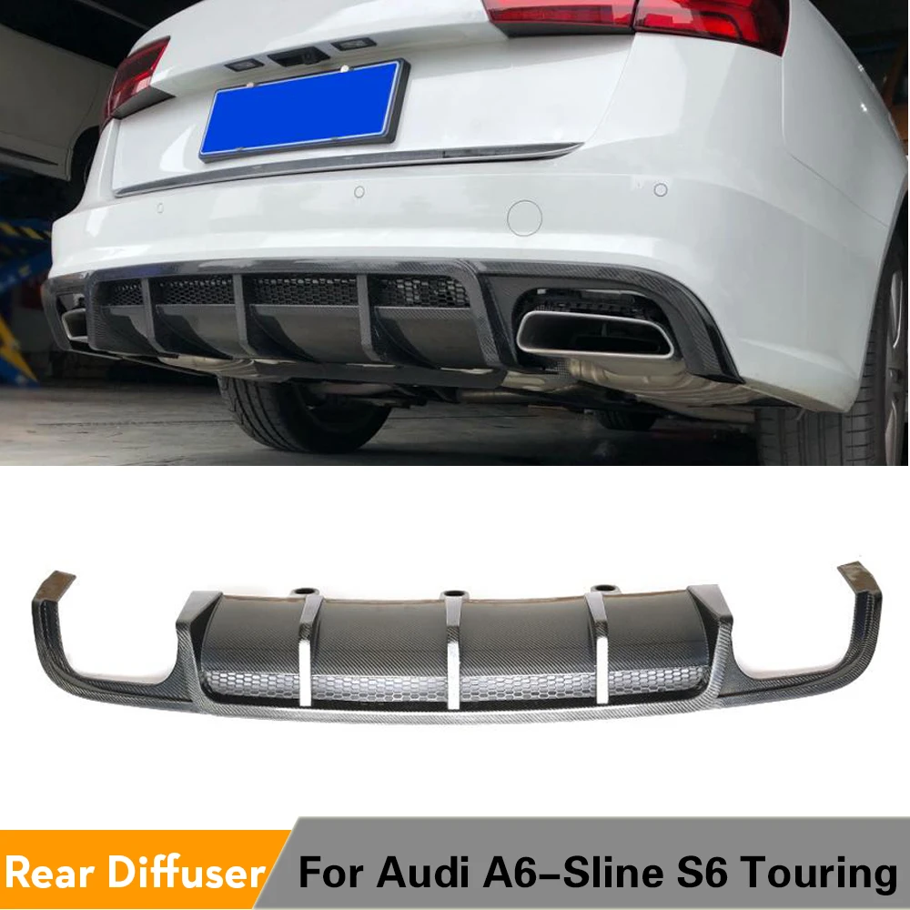 Диффузор для заднего бампера спойлер Audi A6 SLINE S6 Touring 2015 2018 защита из углеродного