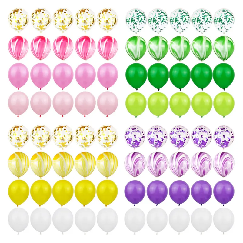 20 штук розовые голубые воздушные шары Цвета Агата мрамор конфетти воздушный шар