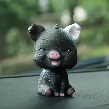 

Cute French Bullpig &The Pomeranian Car-Styling Shaking Head pig Car Ornament Resin Automobile Ornaments Toys Gift