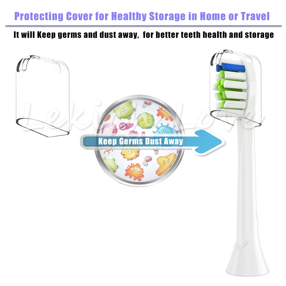 Toothbrush Heads 4 Pcs with Protective Covers for Philips Sonicare Brush Heads Fit for 2 Series 3 Series Gum Health DiamondClean toothbrush heads