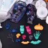 Halloween Coffin Pumpkin Skull Owl Bat Shape Silicone Mold Resin Mold Epoxy UV Resin Craft DIY Jewelry Making Tools - 5