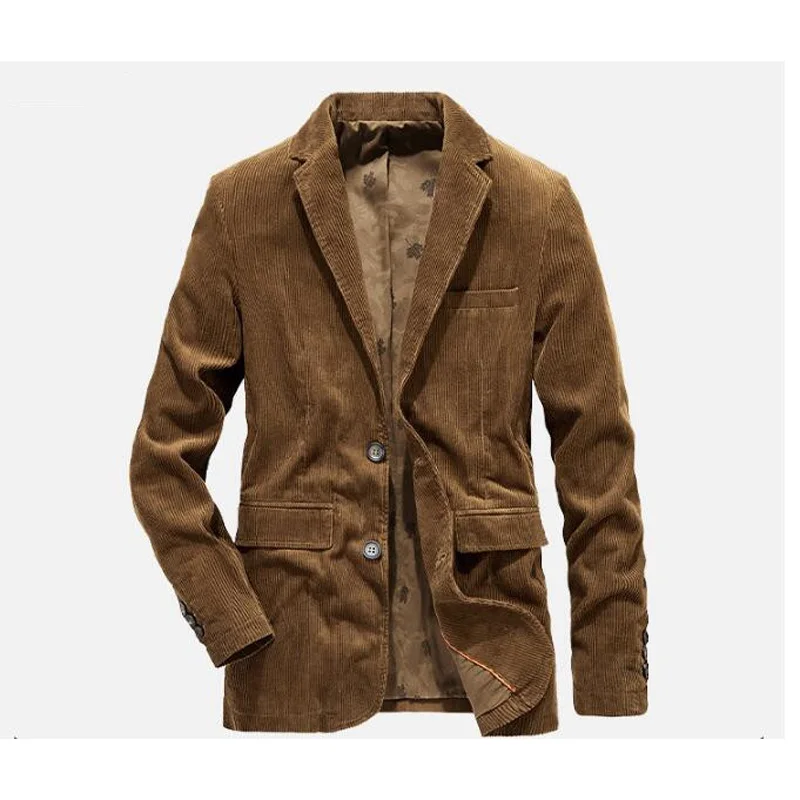 New Male corduroy suits outerwear casual suit men slim fit blazer mens blazer jacket
