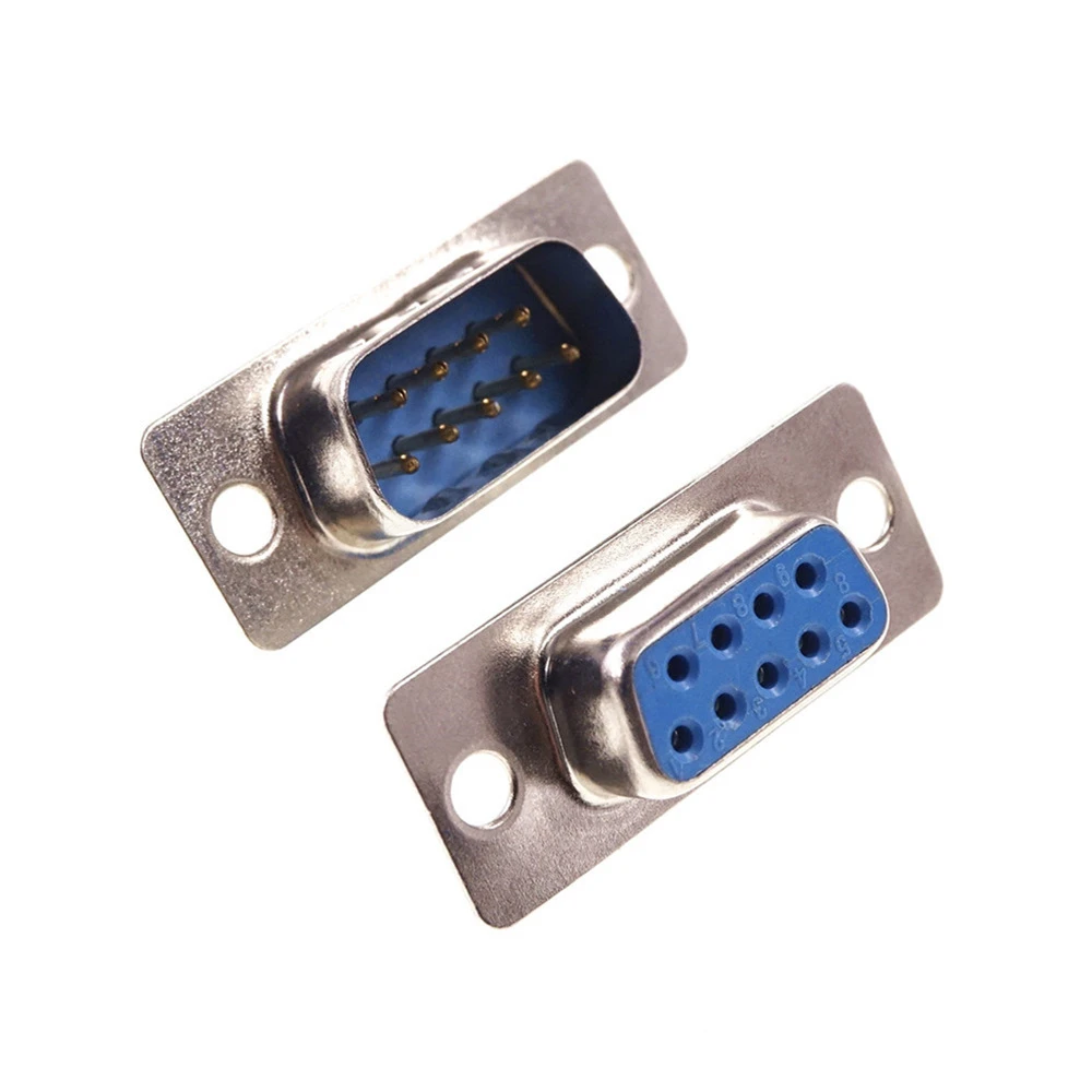 Cupboard sunflower pile 5 Sets Diy D-sub Connector 9 Pin Rs232 Serial Port Db9 Male & Female Solder Wire  Type Blue Insulator Plug & Socket - Connectors - AliExpress