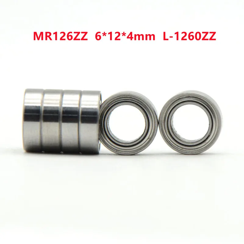 50pcs/lot MR126ZZ 6X12X4mm miniature deep groove Ball Bearings MR126 L-1260ZZ 