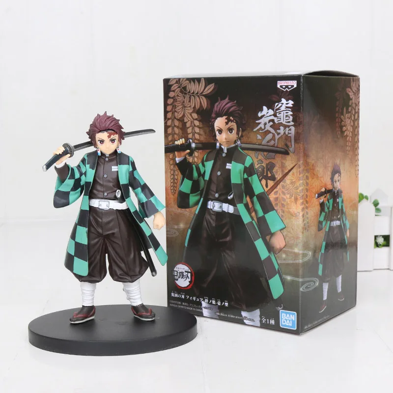 16 см аниме демон убийца Kimetsu no Yaiba Kamado Tanjirou Kamado Nezuko ПВХ фигурка модель воина Фигурки игрушки подарки - Цвет: Tanjirou with box
